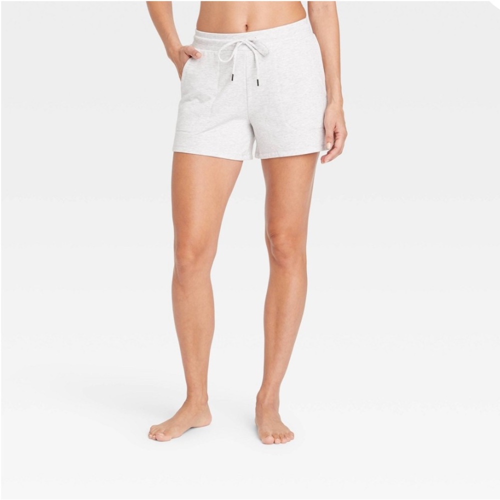 Women's Beautifully Soft Fleece Lounge Shorts - Stars Above Heathered Gray M *M4 - Picture 8 of 9
